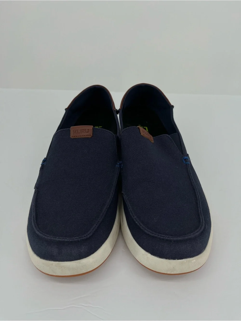 KURU Pace Slip-On Comfort Shoes Men’s Size 10 Navy Canvas Walking Casual Loafers